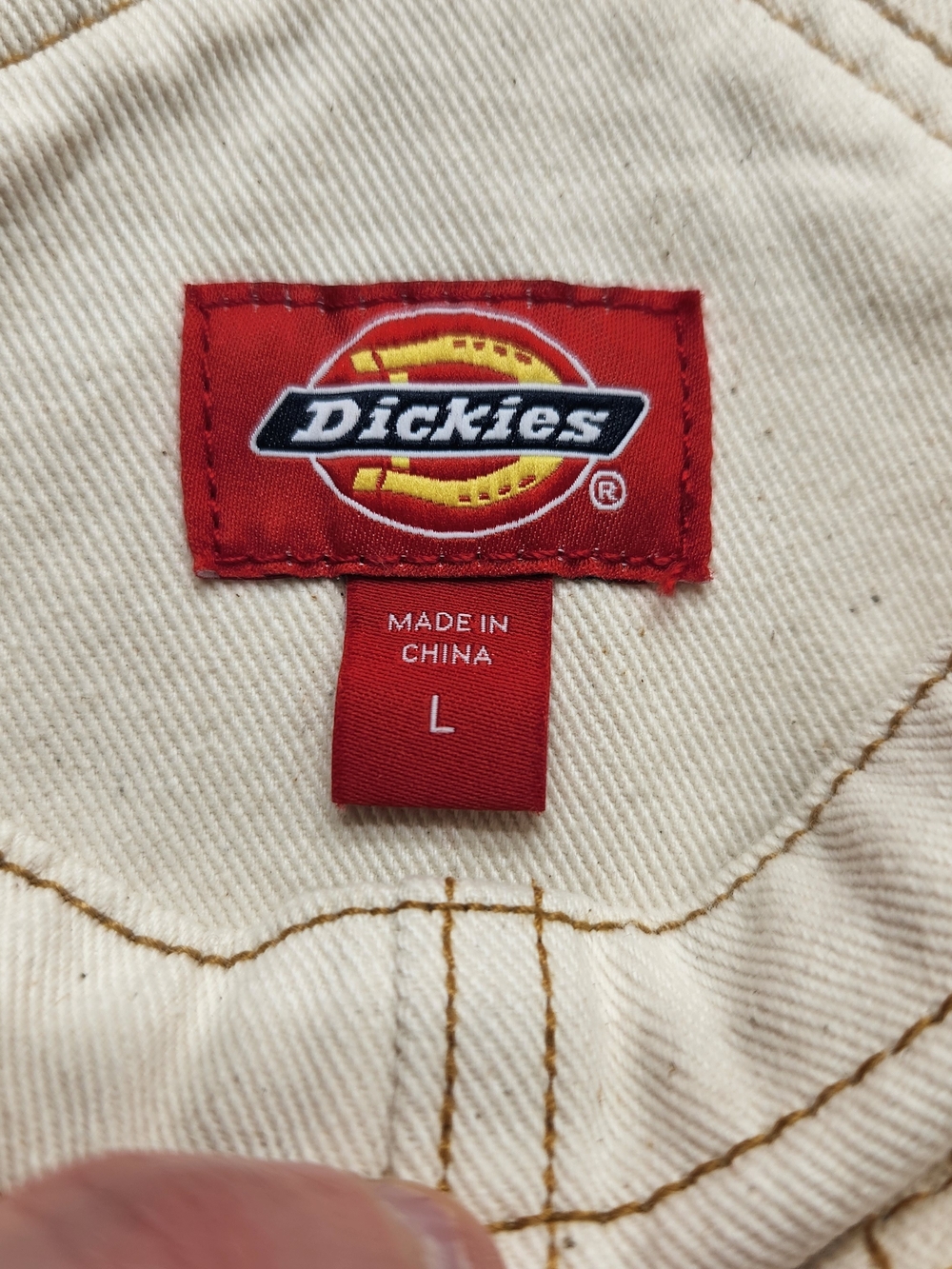 ⭐️NWT Dickies Bib Carpenter Shortalls Utility Cream Juniors Large Women Sm/Med - Picture 5 of 12